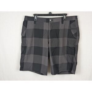 Lululemon Plaid Commission Golf Shorts Black/Gray Men's Size 38
